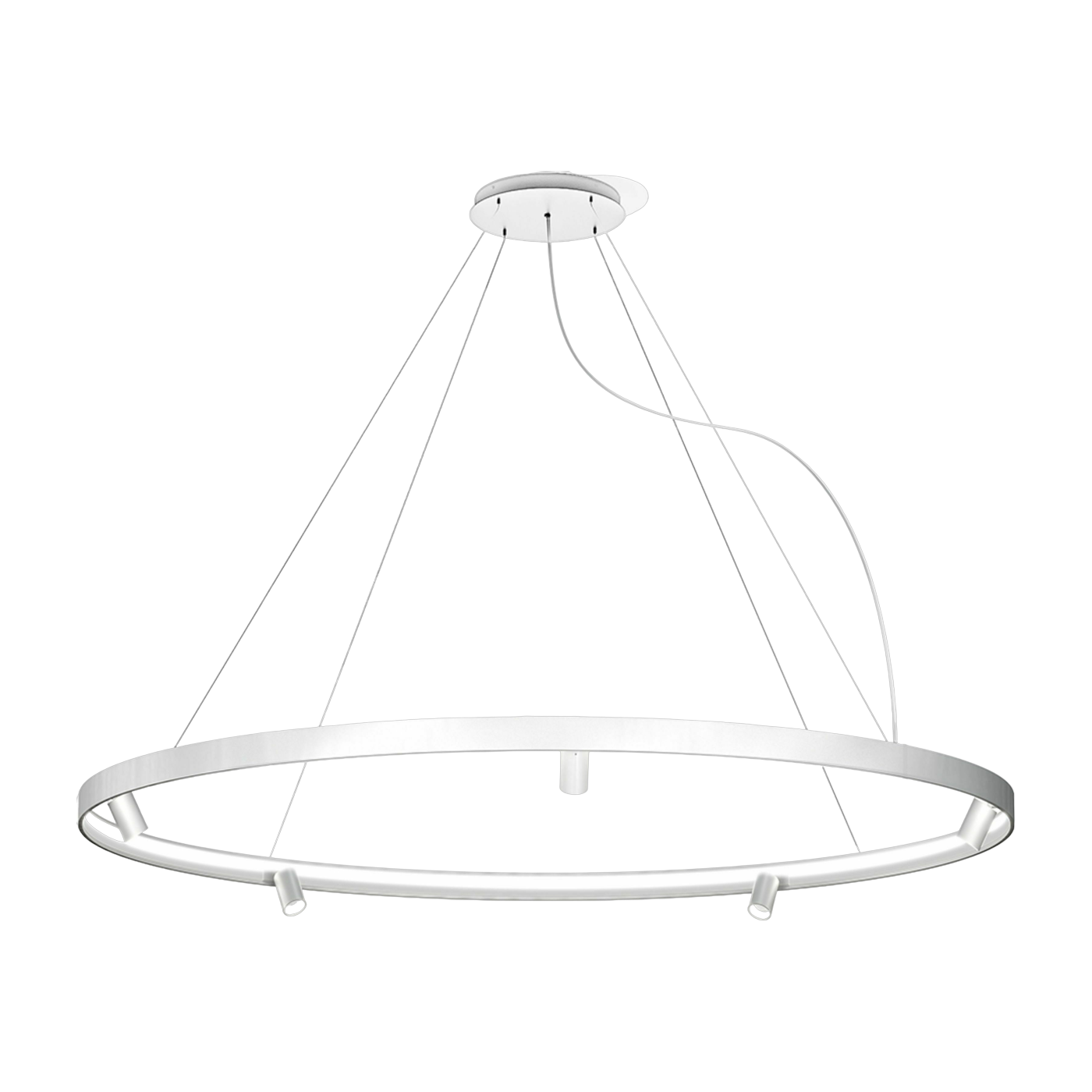 Suspension ronde 200 cm en métal blanc Arena - Panzeri