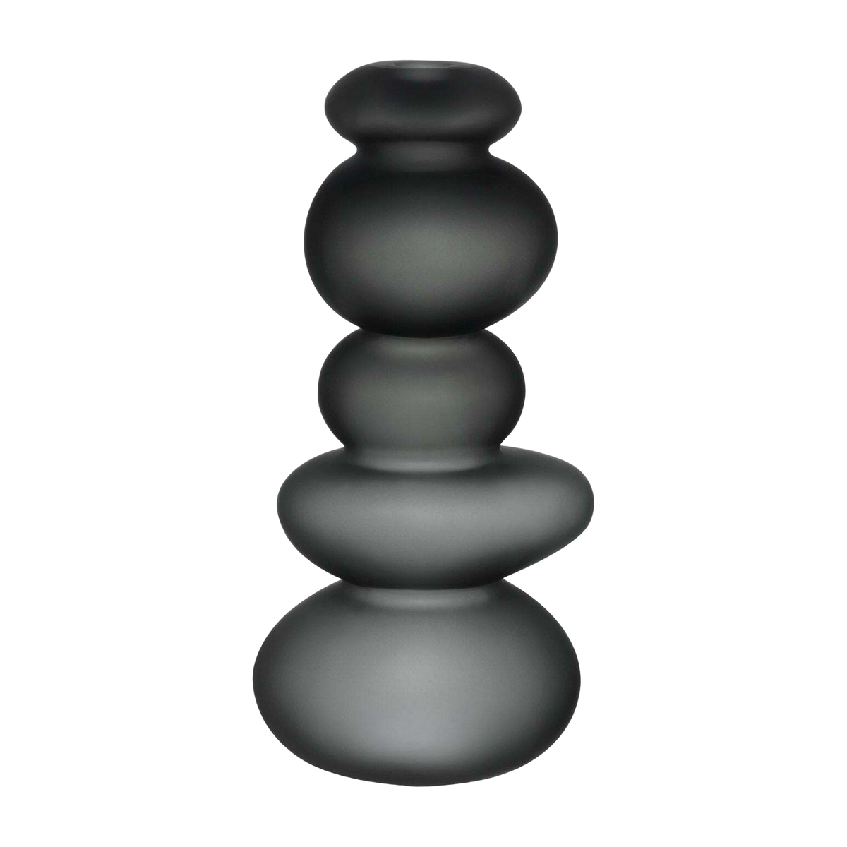 Cairn Candle Holder Medium Sandblasted Smoke - Nude Glass