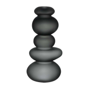 Cairn Candle Holder Medium Sandblasted Smoke - Nude Glass