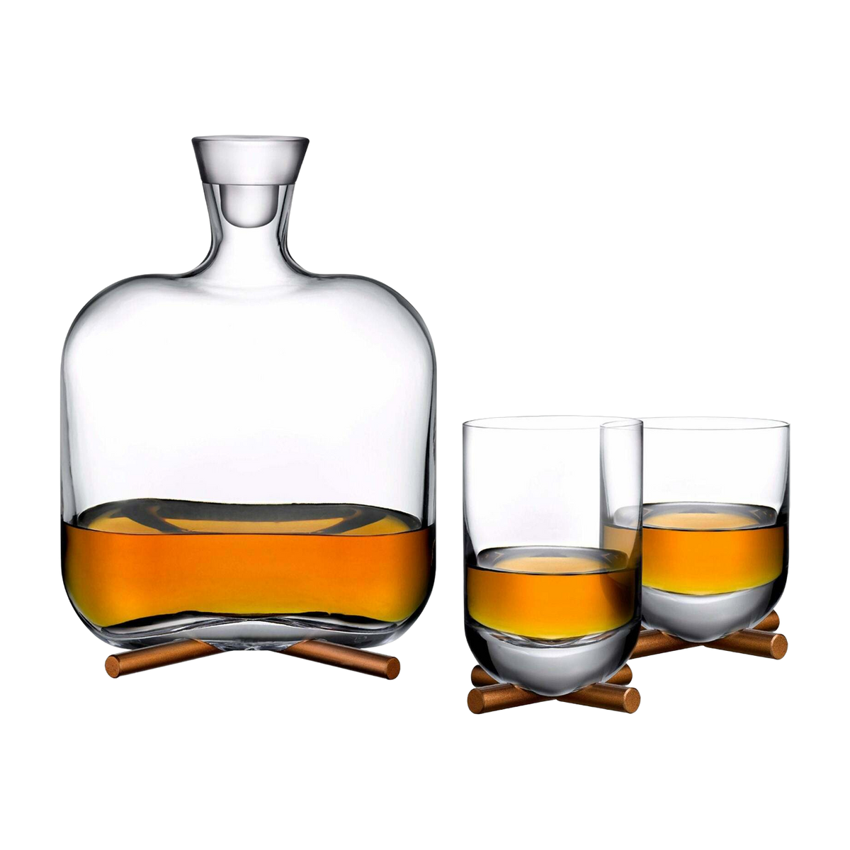 Whisky Glass With Brass Base Camp- Nude Glass