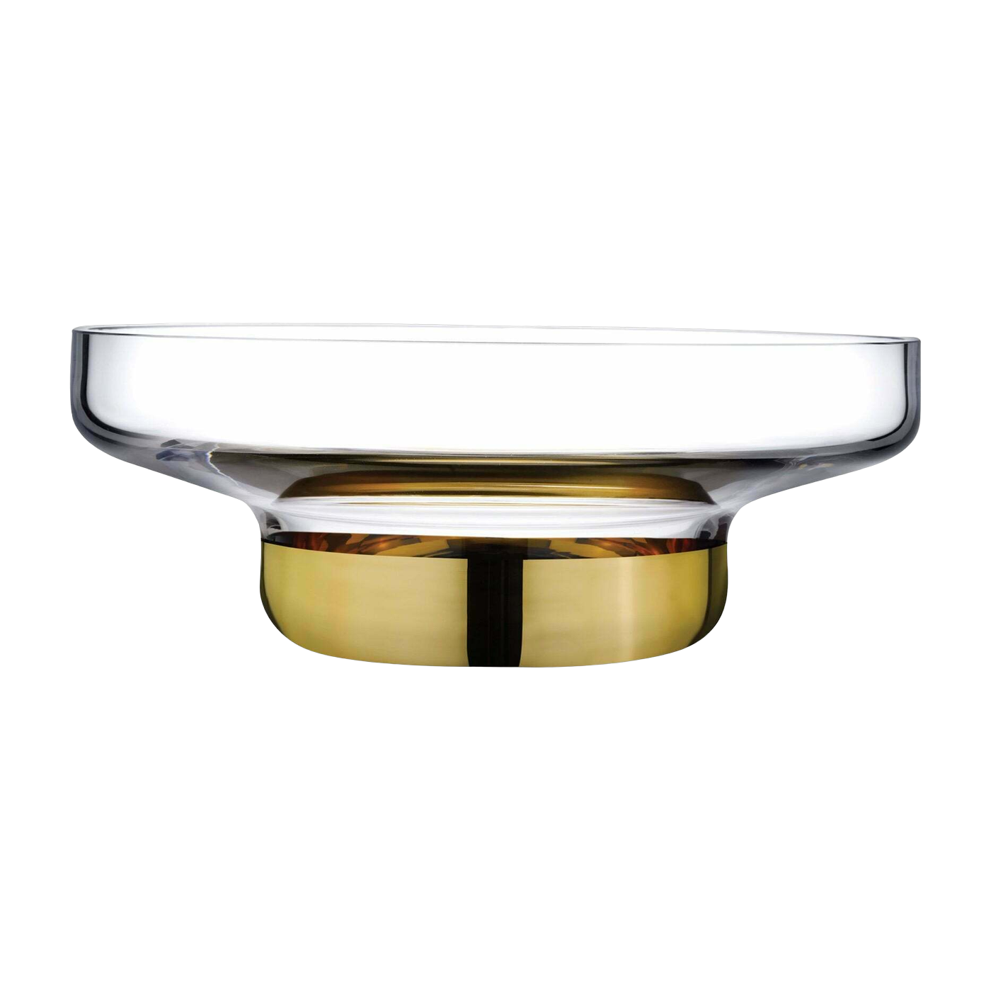Contour Bowl Ancho con tapa transparente y Copper Base - Nude Glass