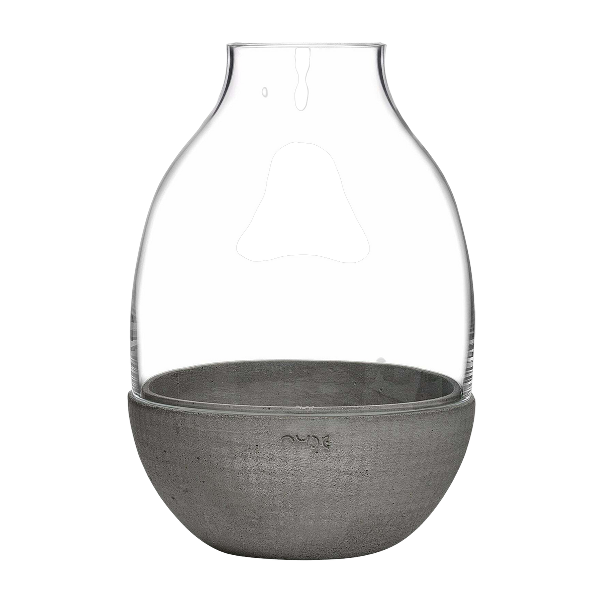 Eden Terrarium Klar mit geformtem Beton Base - Nude Glass