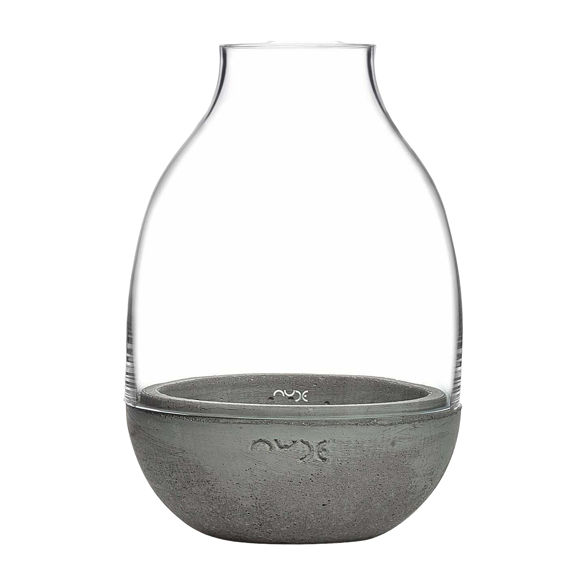 Eden Mini Terrarium Klar mit geformtem Beton Base - Nude Glass