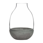 Eden Mini Terrarium Klar mit geformtem Beton Base - Nude Glass