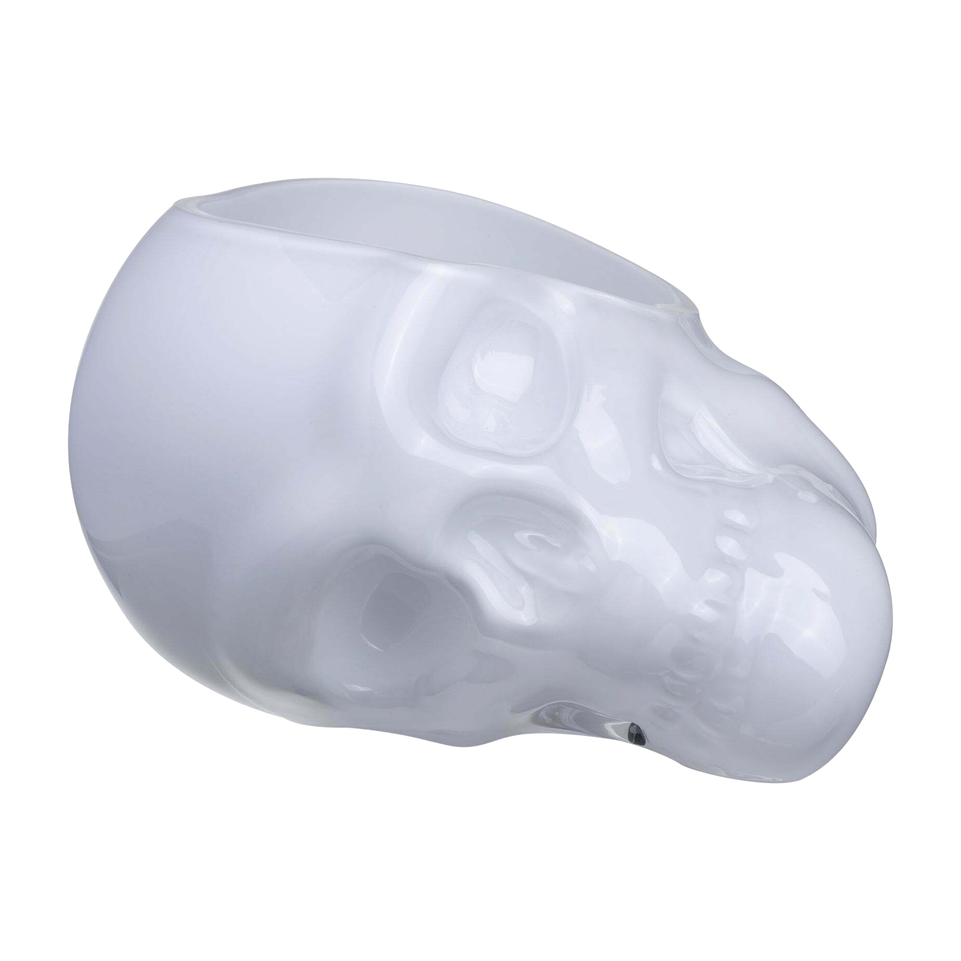 Bol cráneo blanco opalino grande Memento Mori - Nude Glass