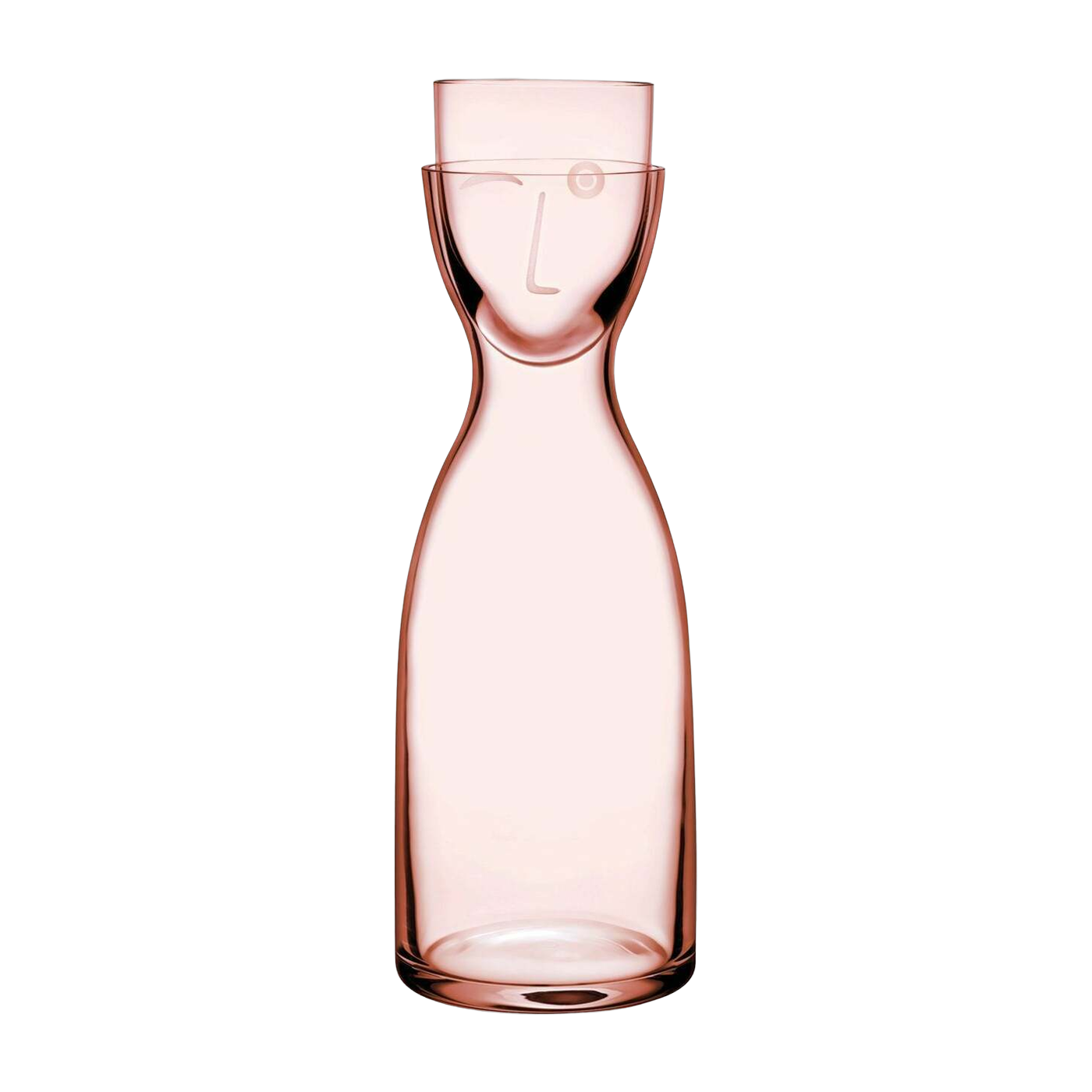 Mr. & Mrs. Night Water Set Tall Dusty Rose - Nude Glass