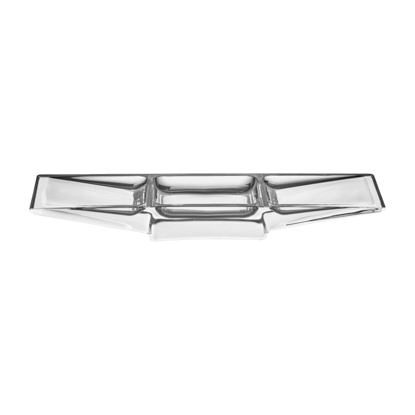 Silhouette Compartment Tray 3 Sections - Nude Glass