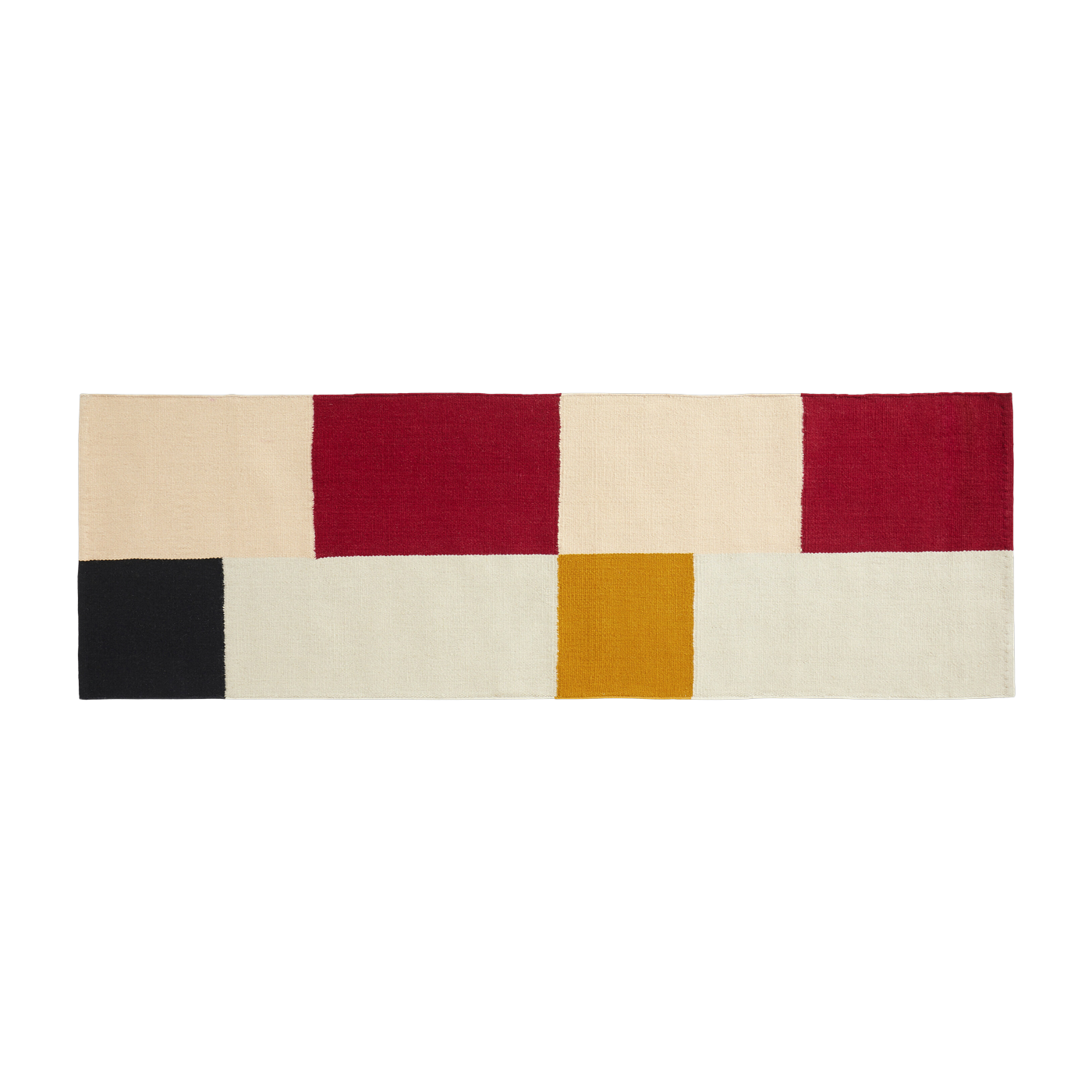 Multicolored wool and cotton rug 80 x 250 cm Ethan Cook Flat Works: "Double Impression" - HAY