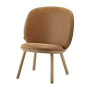 Ash and leather coffee chair cognac Naïve - Emko