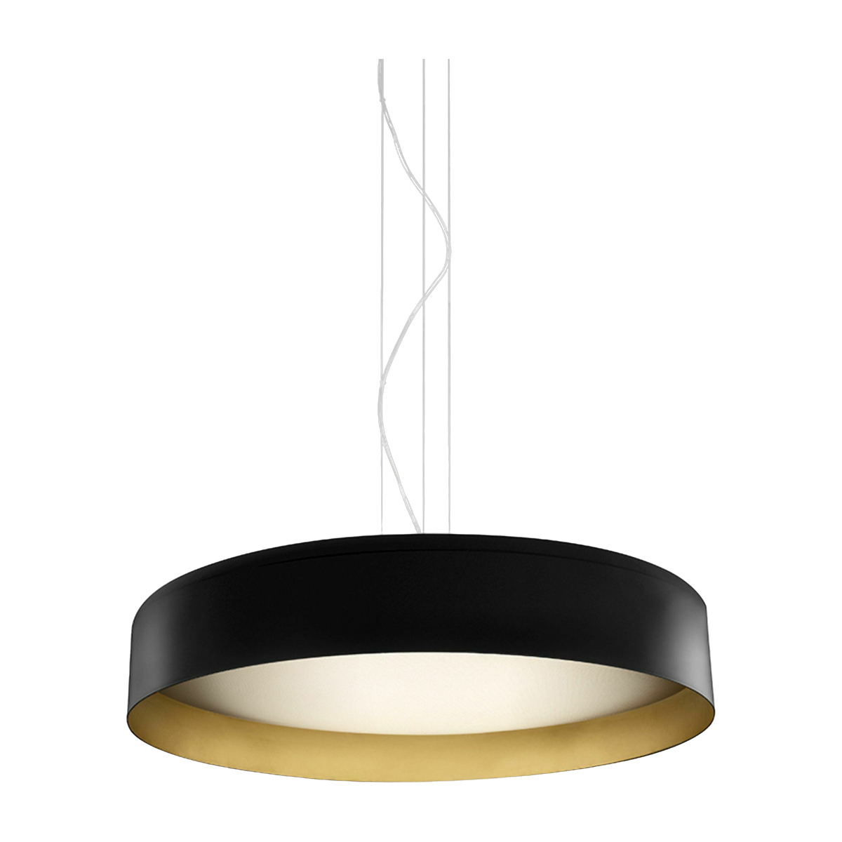 Hängeleuchte aus Metall in Schwarz und Gold 80 cm Ginevra -. Panzeri