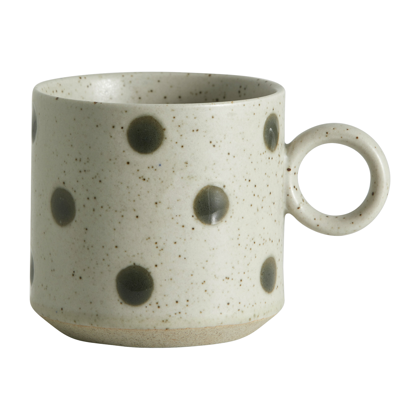Tazza di ceramica sabbia/verde con manico Grainy - Nordal