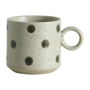 Sand/green ceramic mug with handle Grainy - Nordal