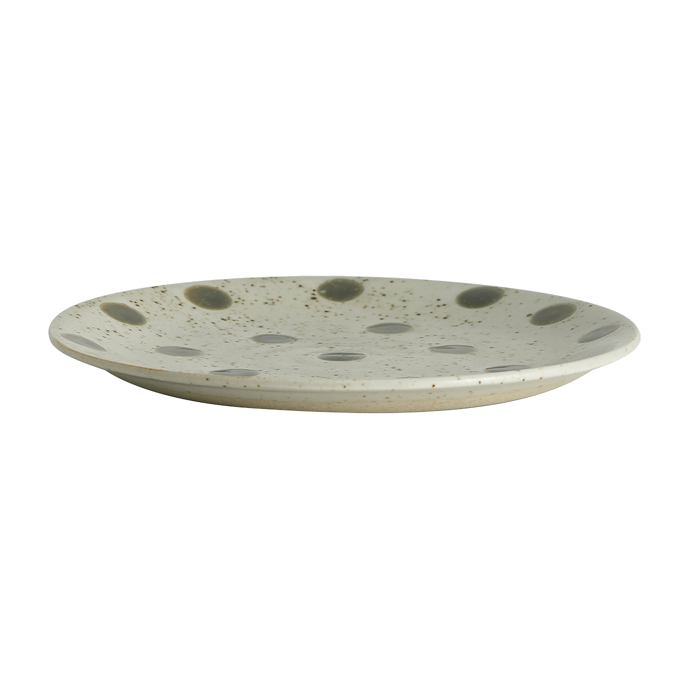 Piatto da torta in ceramica granulosa sabbia/verde - Nordal