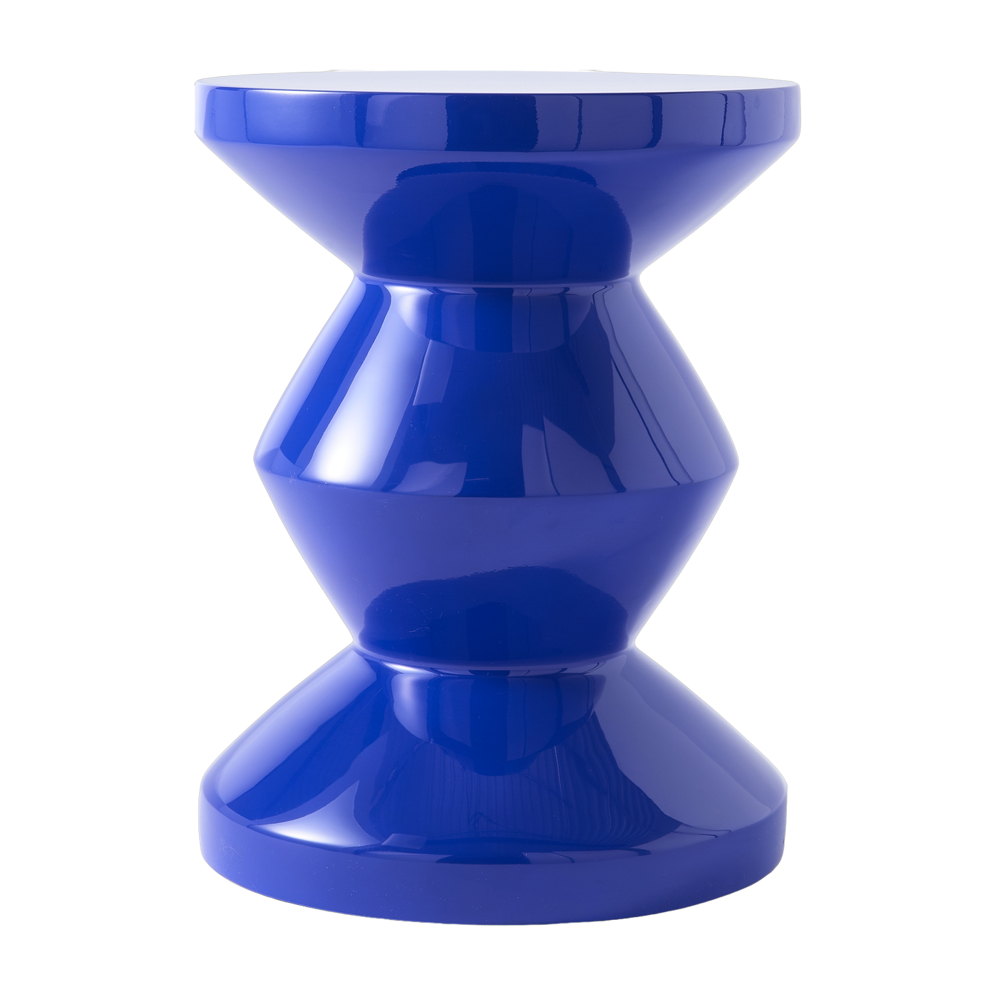 Tabouret bleu foncé laqué Zig Zag - Pols Potten