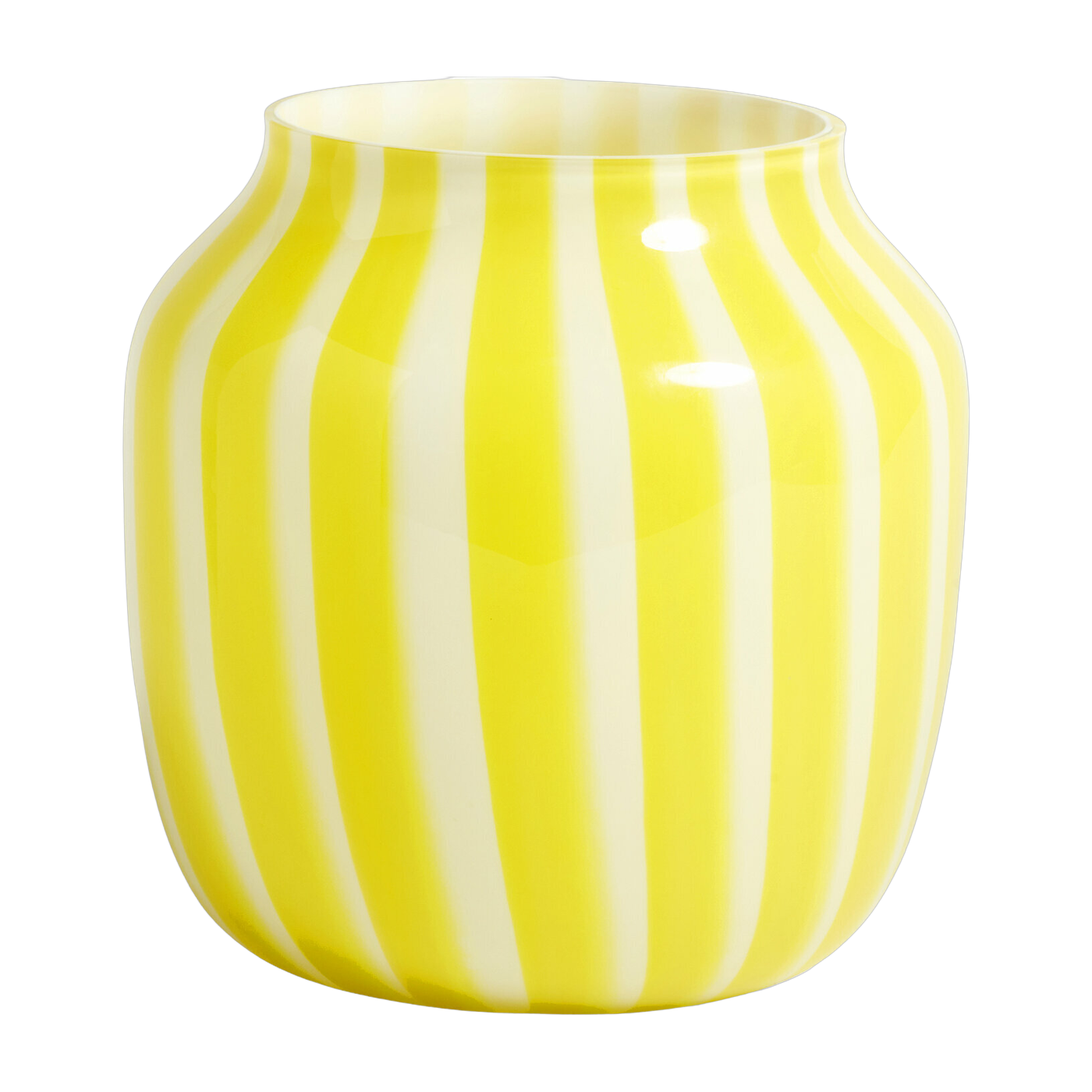 Vase 22 cm di larghezza in vetro giallo Juice - HAY