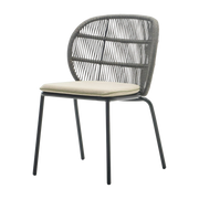 Chaise de jardin gris fossil et corde almond Kodo - Vincent Sheppard