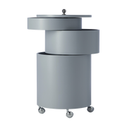 Table d'appoint sur roues en bois moulé gris lilas Barboy - Verpan