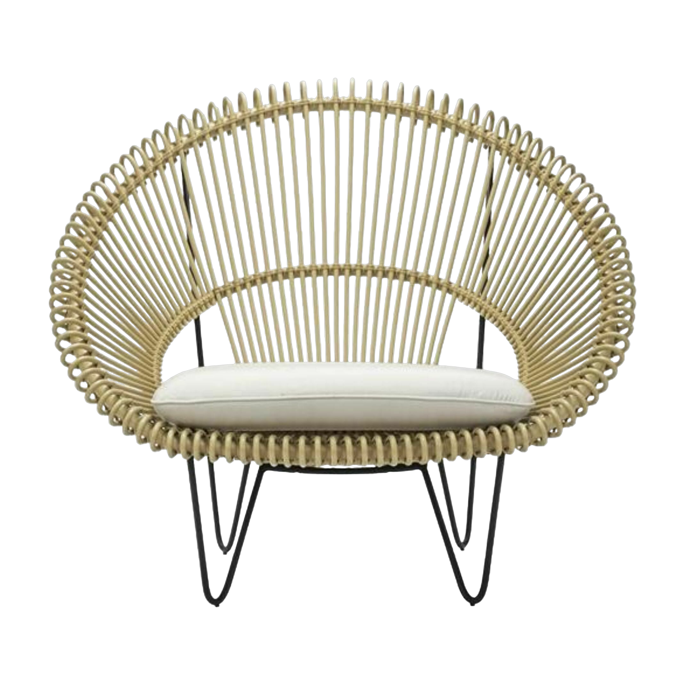 Fauteuil d'extérieur camel et coussin canvas Roy Cocoon - Vincent Sheppard