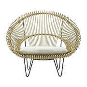 Fauteuil d'extérieur camel et coussin canvas Roy Cocoon - Vincent Sheppard