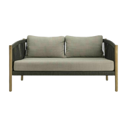 Schwarzes Outdoor-Sofa mit grauem Stoff stone 2, 5S Lento - -. Vincent Sheppard