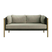 Outdoor-Sofa in Schwarz und grauem Stoff stone mit 2, 5S-Kissen Lento - -. Vincent Sheppard