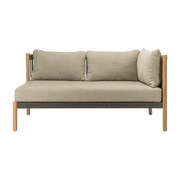 Sofa from angle left in rope and teak Lento - Vincent Sheppard