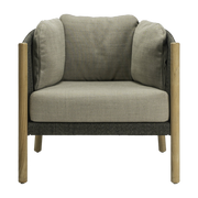 Fauteuil en corde noir et teck Lento Lounge - Vincent Sheppard