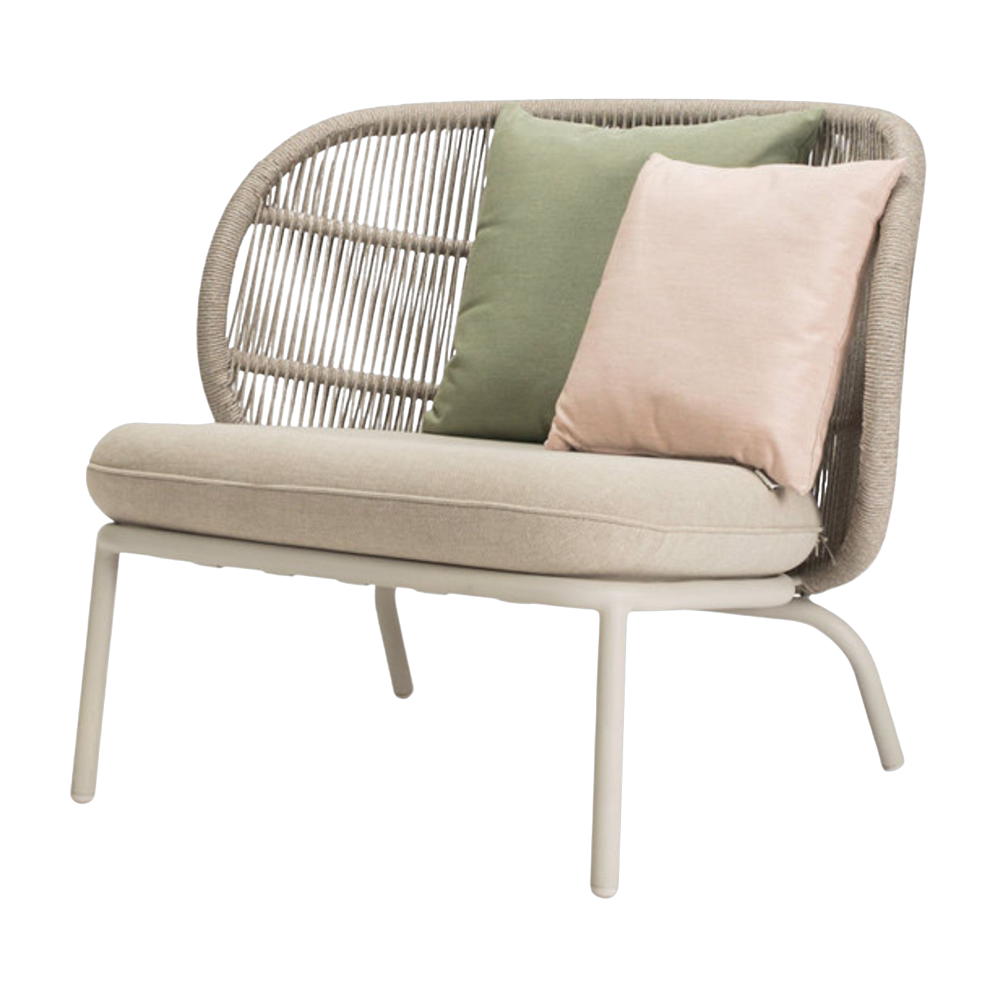 Chaise lounge de jardin blanche et tissu almond Kodo - Vincent Sheppard