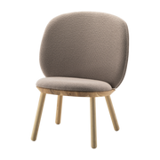 Fauteuil en frêne et tissu beige Naïve - Emko