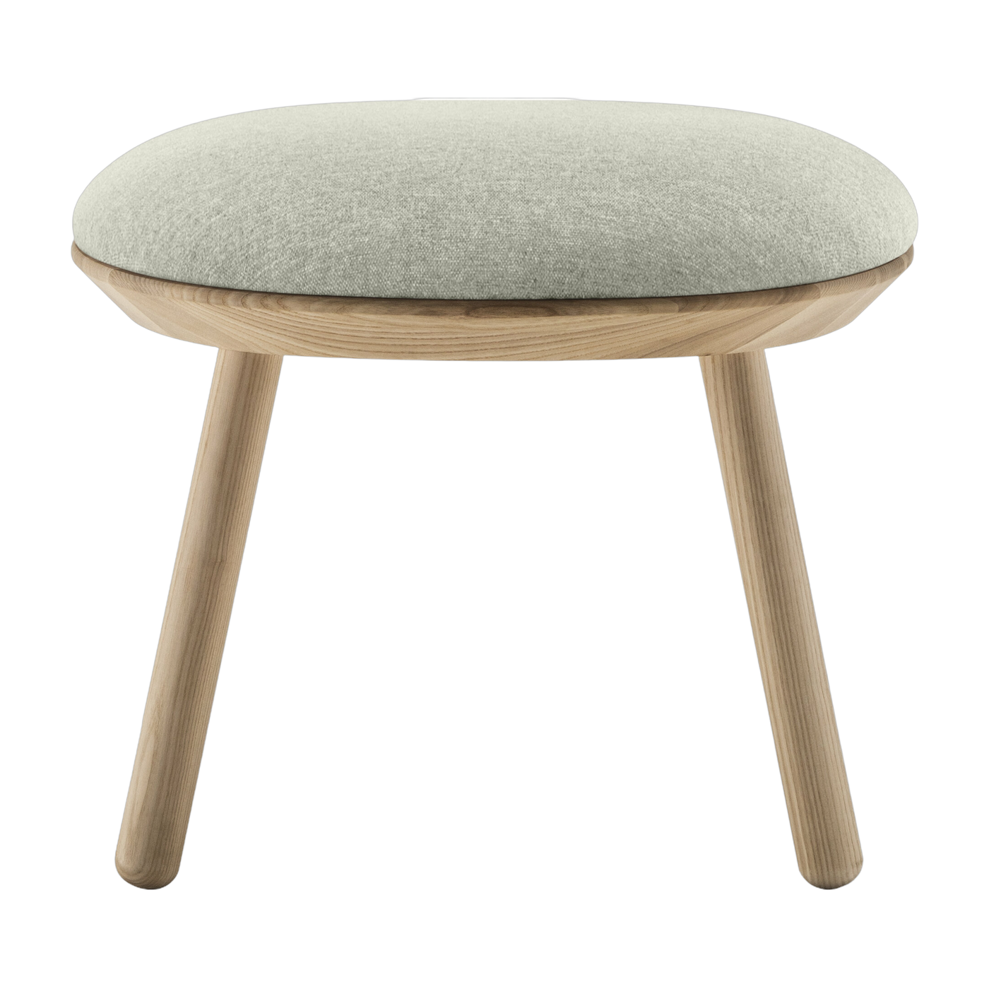 Sgabello in frassino e tessuto grigio beige Naïve - Emko