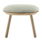 Sgabello in frassino e tessuto grigio beige Naïve - Emko