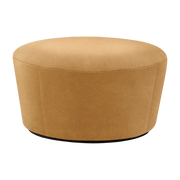 Large leather pouf Cognac Naïve - Emko