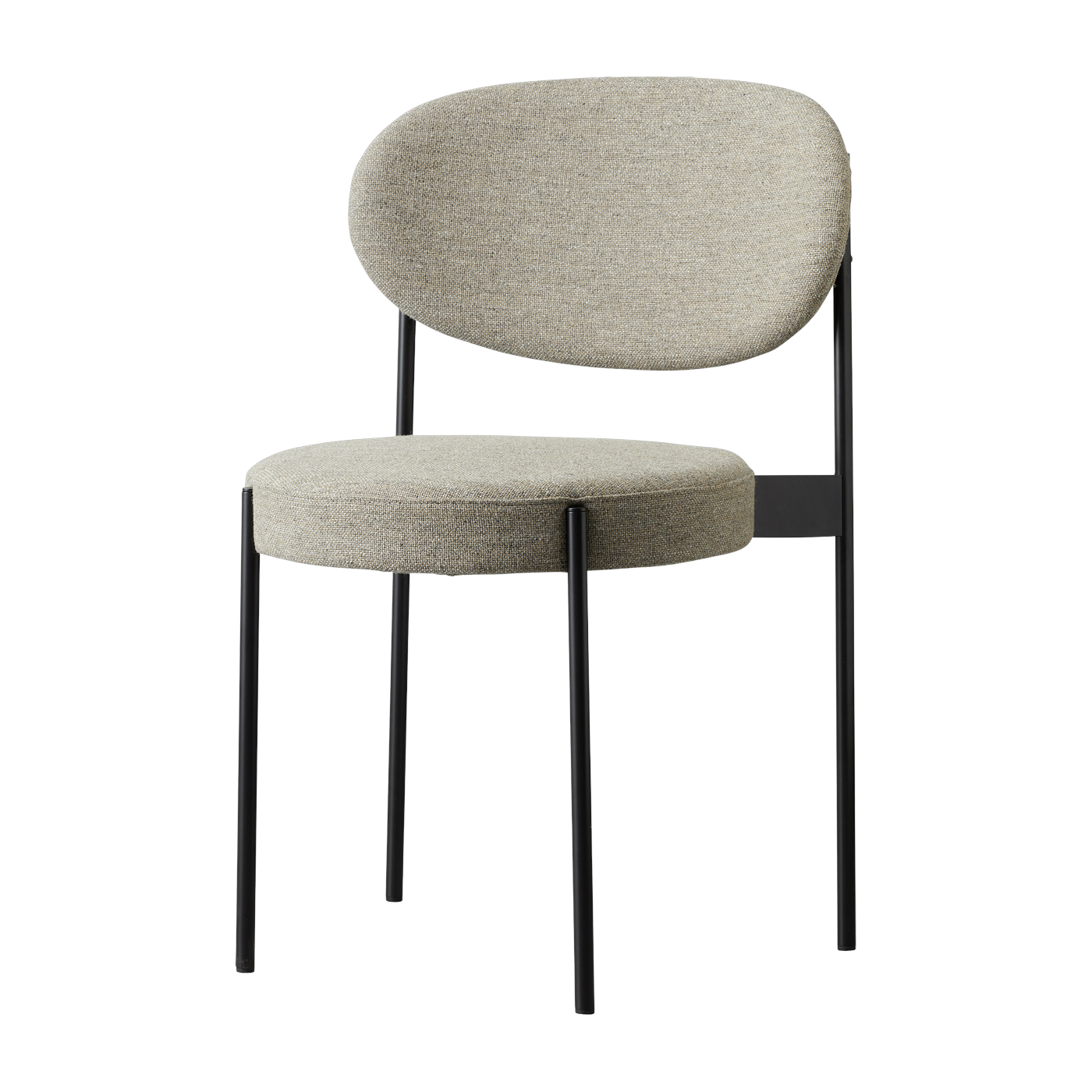 Beige gepolsterter Stuhl mit schwarzem Metallrahmen 430 Chair -. Verpan