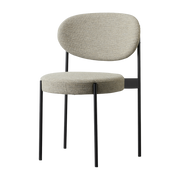 Beige Upholstered Chair with Black Metal Frame 430 Chair - Verpan