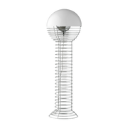 Lampada da terra in acciaio cromato e plastica bianca Wire - Verpan