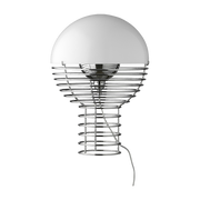 Lampada da tavolo in acciaio cromato e plastica bianca Wire - Verpan