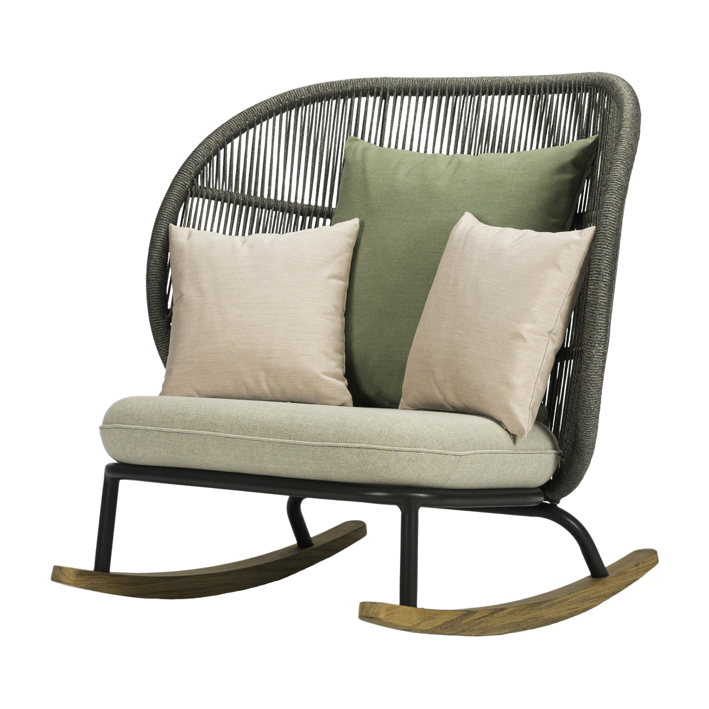 Sedia a dondolo grigio set di cuscini almond Kodo - Vincent Sheppard