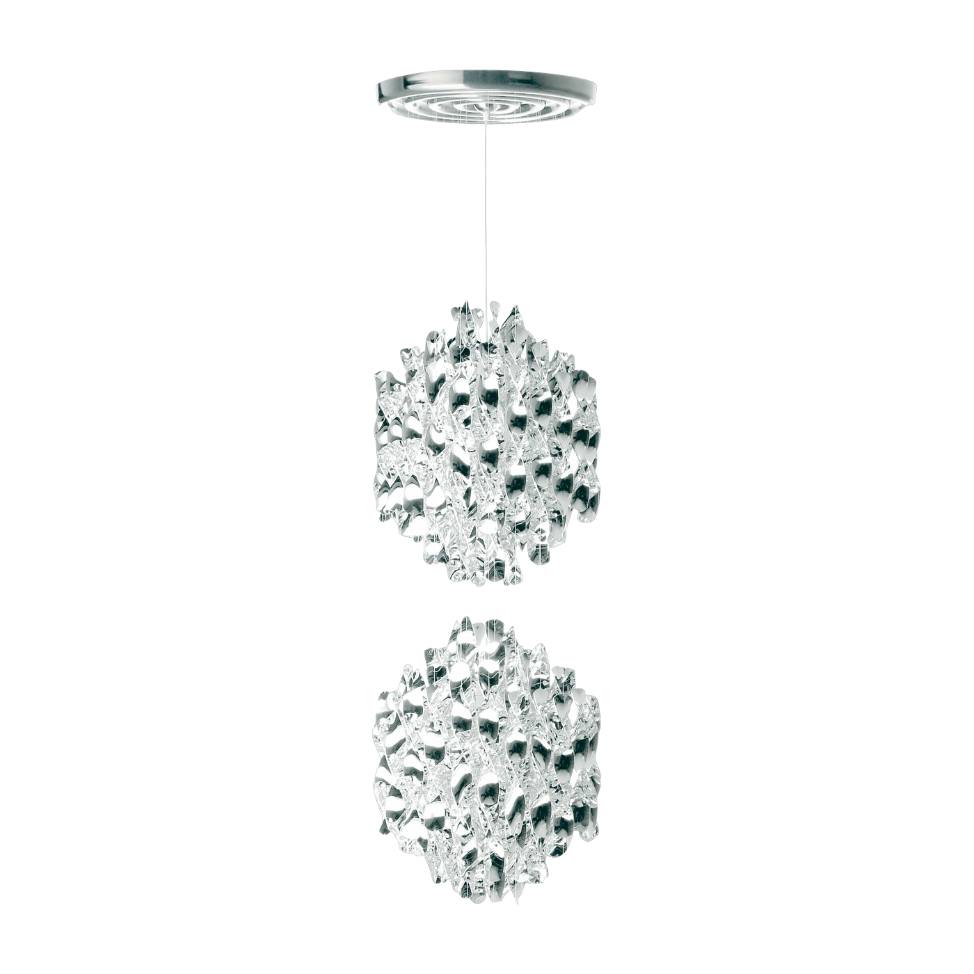 Silberne Deckenleuchte Spiral SP2 -. Verpan