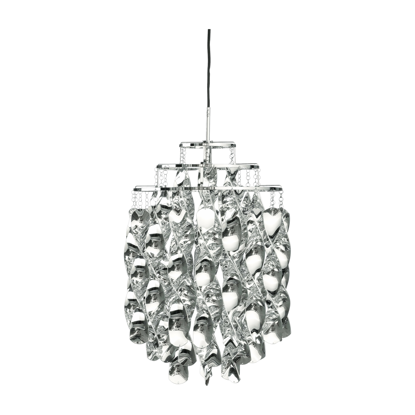 Silberne Pendelleuchte Spiral Mini - Verpan