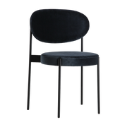 Gepolsterter Stuhl aus blauem Samt mit schwarzem Metallrahmen 430 Chair -. Verpan