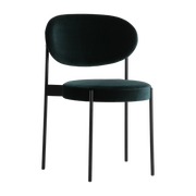 Green velvet upholstered chair with black metal frame 430 Chair - Verpan