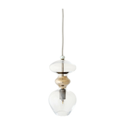 Lampada a sospensione in argento e trasparente S Futura - Ebb & Flow