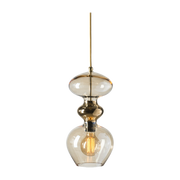 Lampada a sospensione in oro e luce M Futura - Ebb & Flow