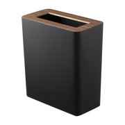 Cesta rectangular de acero negro y madera Rin - Yamazaki