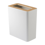 Rin Rectangular Steel and Wood Litter Bin - Yamazaki
