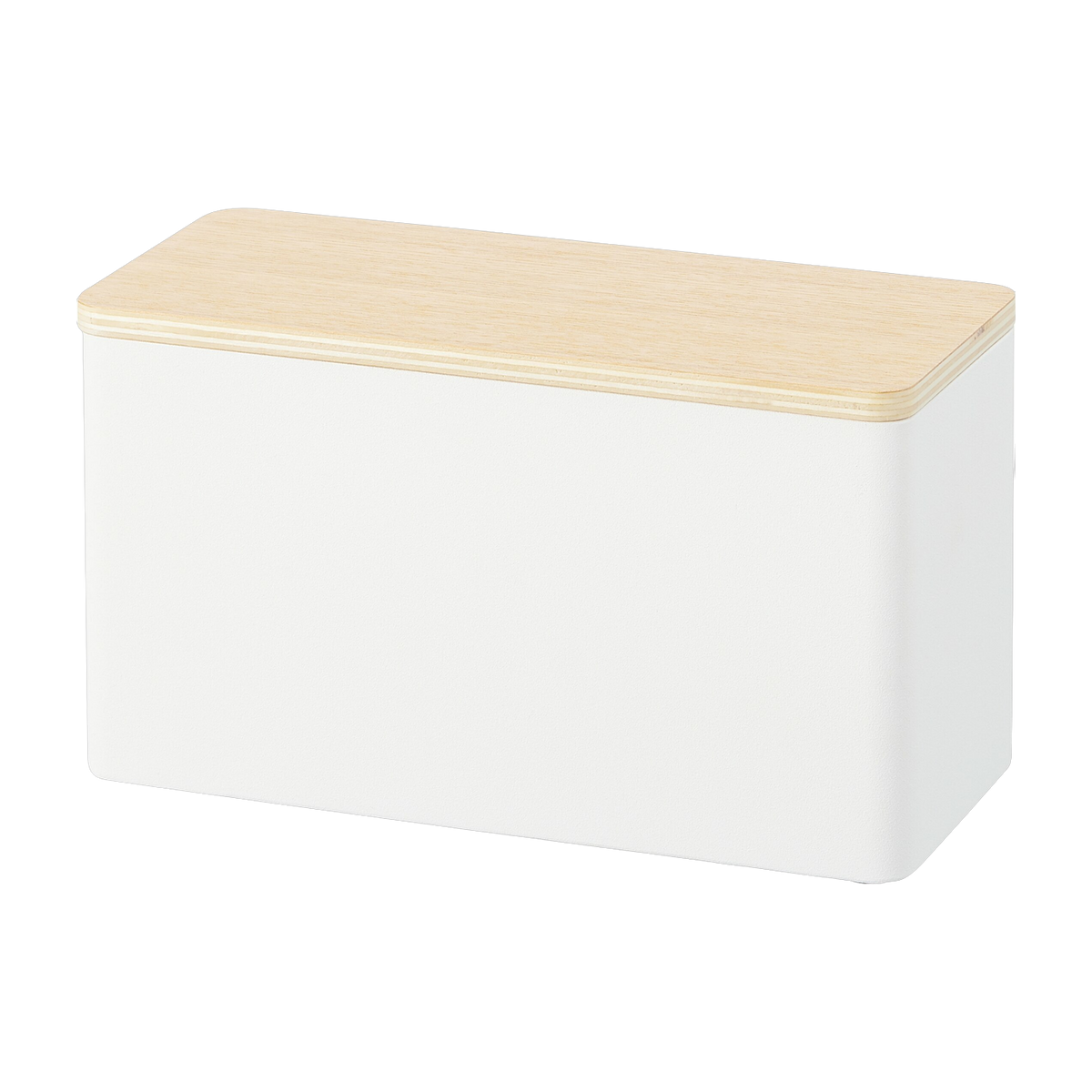 White steel and plywood storage box Rin - Yamazaki