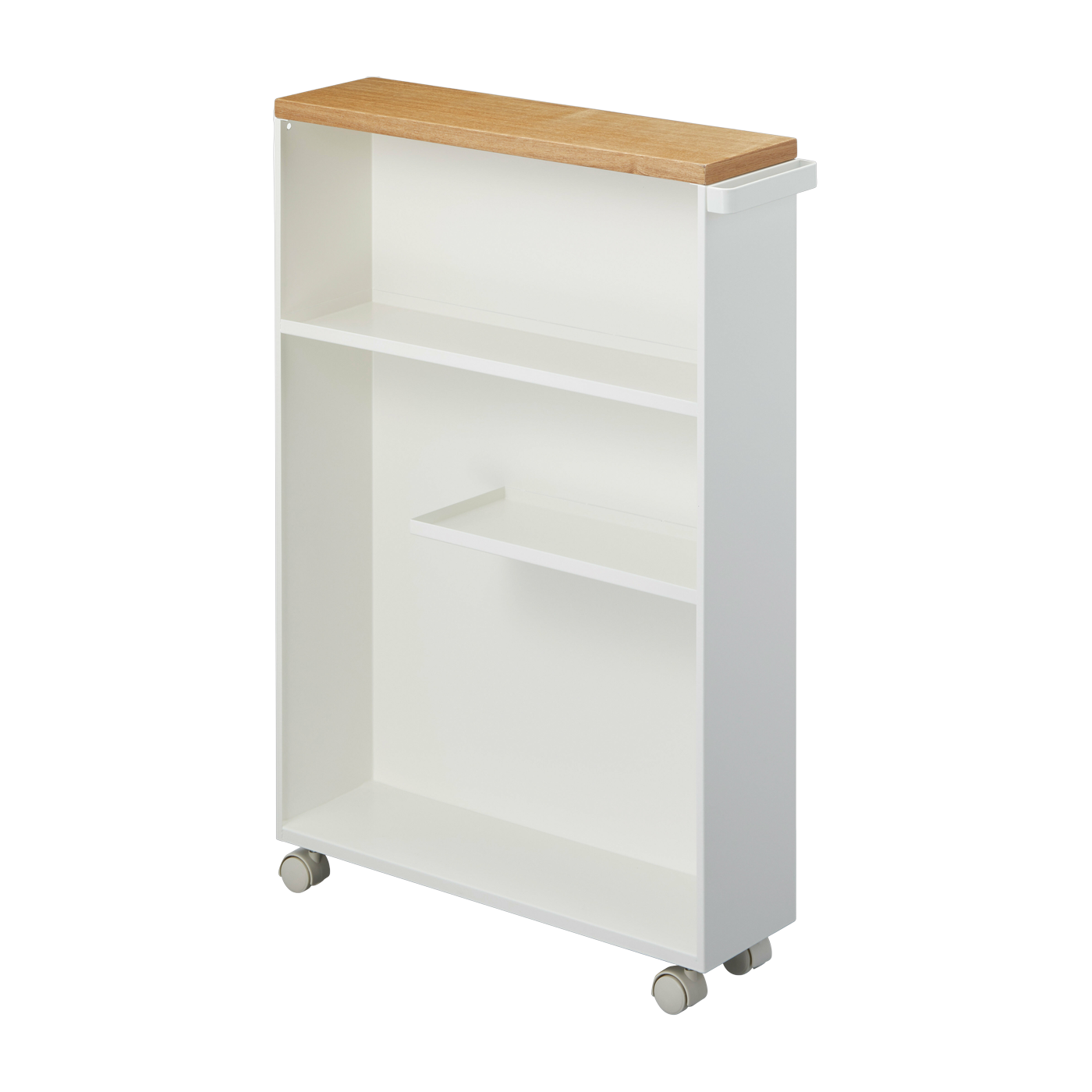 Einseitige Aufbewahrungsschublade aus weißem Stahl und Holz -. Yamazaki
