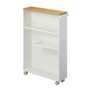 One side storage drawer in white steel and wood - Yamazaki