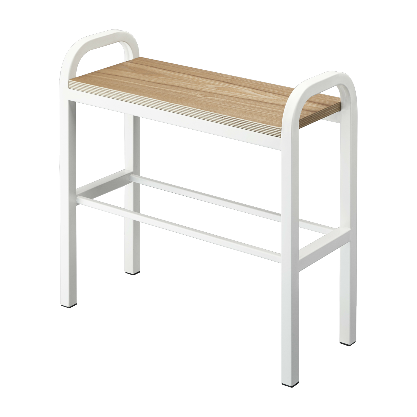 Etagère à chaussures en bois contreplaqué et acier blanc Tower - Yamazaki