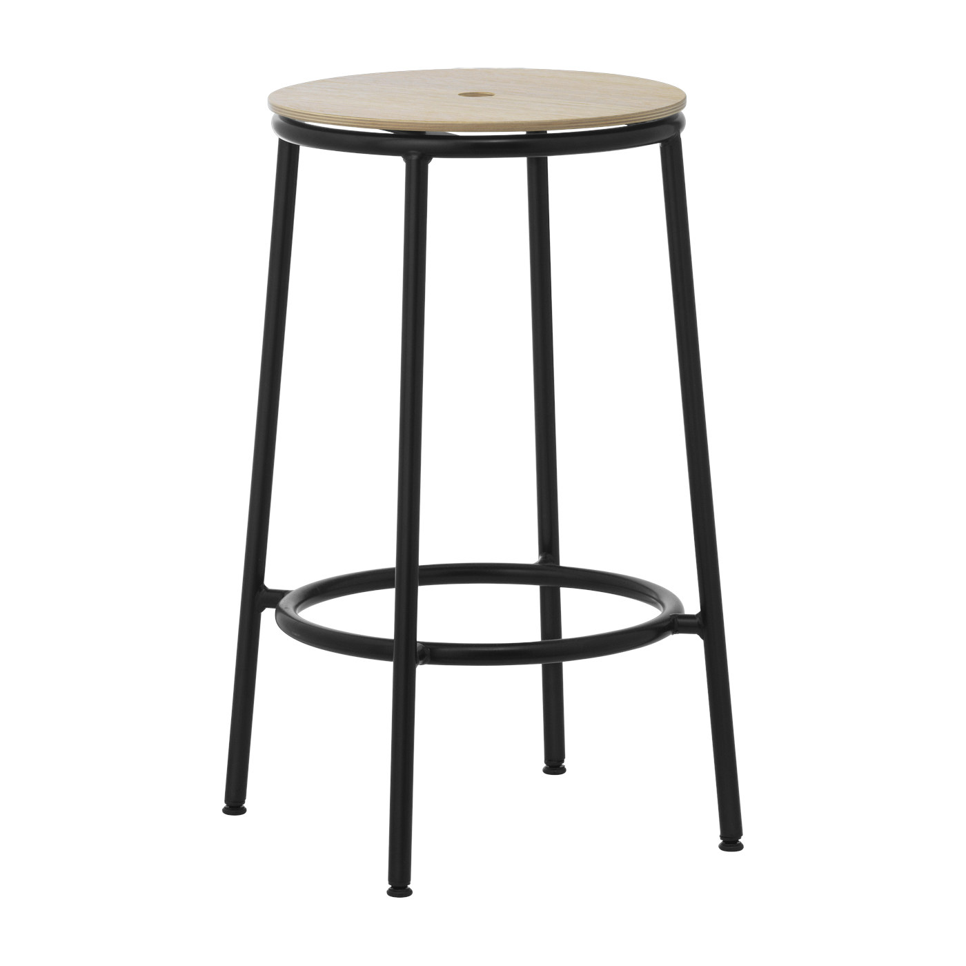 مقعد بار من خشب البلوط والفولاذ الأسود 65 سم Circa Oak - Normann Copenhagen